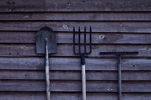 shovel fork and rake